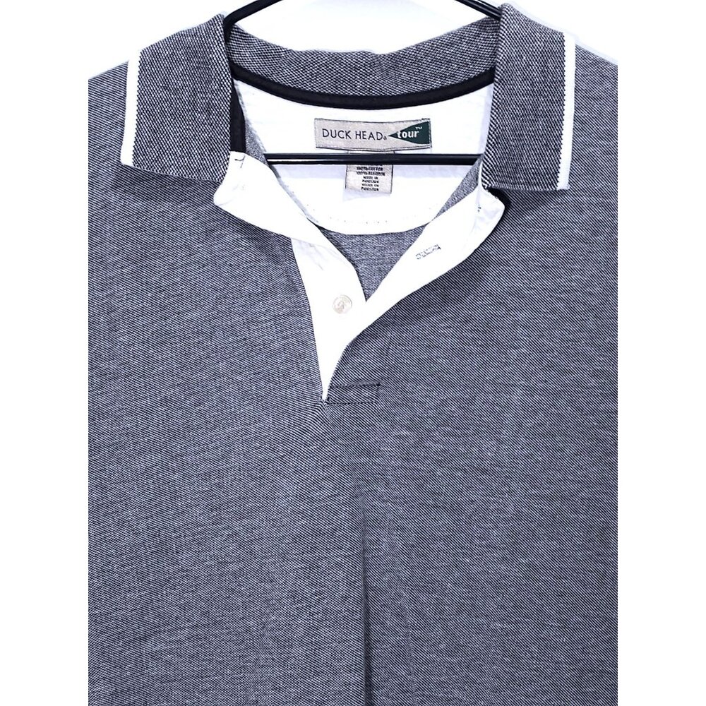 Duck Head Men's Golf Polo Shirt Large Black Tweed Color - Picture 2 of 8